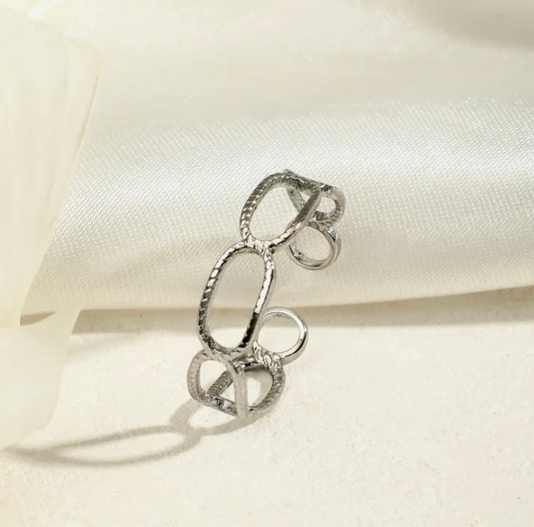 Bague dorée multi cercle arrondi