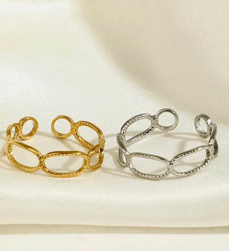 Bague dorée multi cercle arrondi