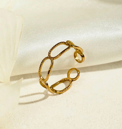 Bague dorée multi cercle arrondi