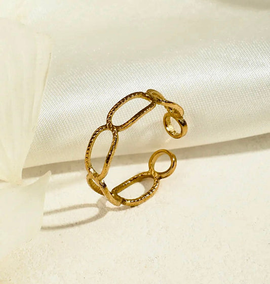Bague dorée multi cercle arrondi